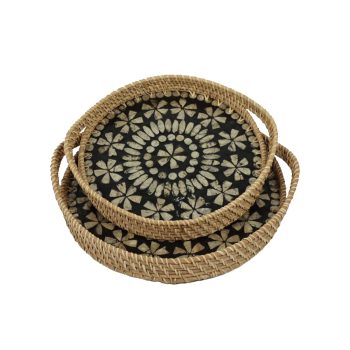 2.Rattan shell tray 700509