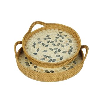 3.Rattan shell tray 700510