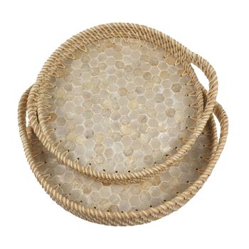 7.Rattan shell tray 700516