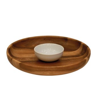 acacia wood Chip dip tray 120115